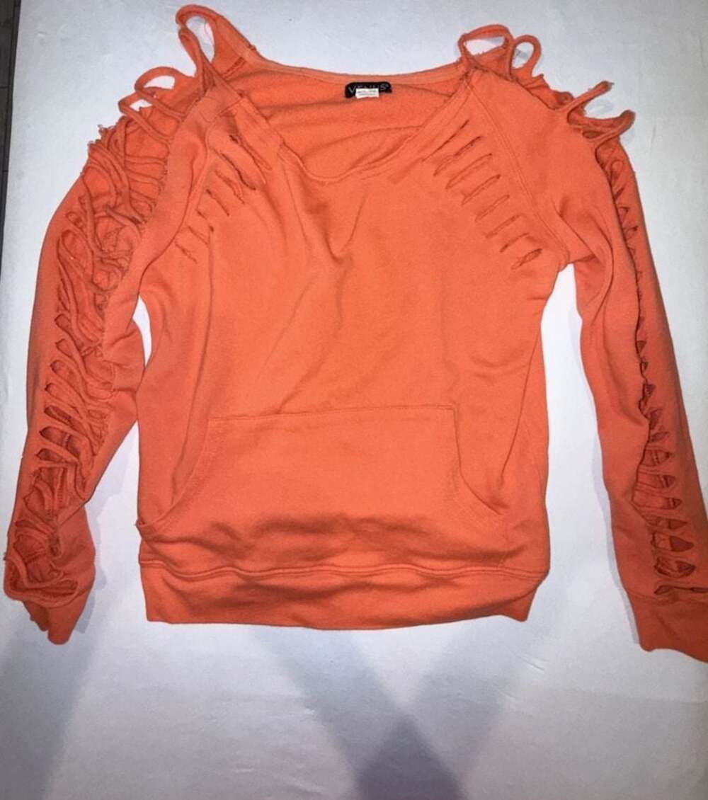 Venus Orange Cutout Shoulder Sweatshirt Size M